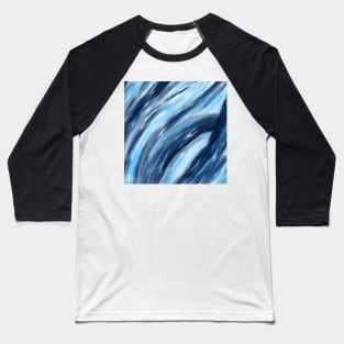 Blue Abstract Brushstrokes Baseball T-Shirt